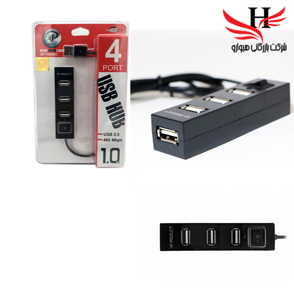 تصویر هاب سيم دار ايکس پي 4 پورت xp-806